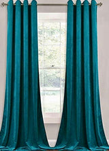 Load image into Gallery viewer, Blackout Velvet Curtain Panels - Teal
