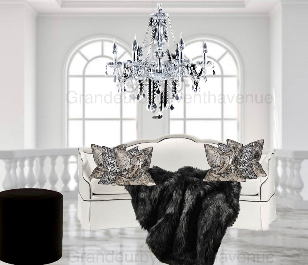 Black Luxury Plush faux fur blanket