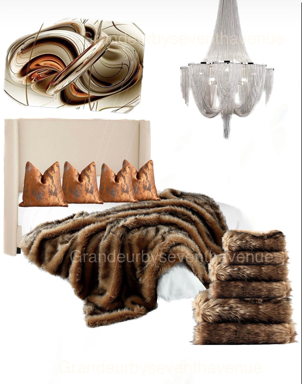 Brown Luxury Plush faux fur blanket